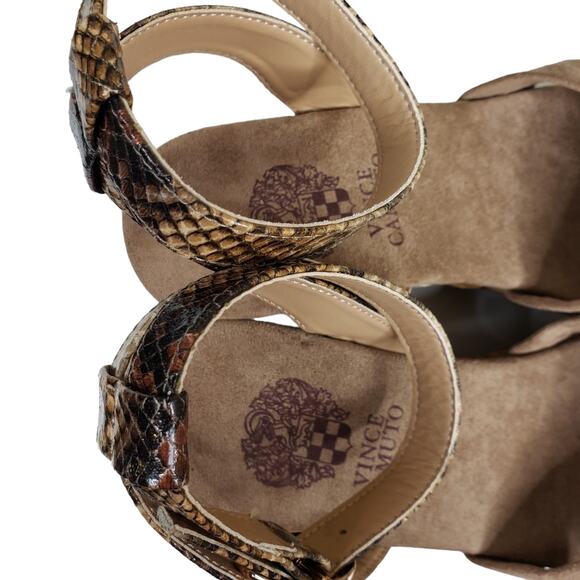 Vince Camuto Womens 9 Keedra Snake Embossed Platform Wedge Sandal NEW - Picture 8 of 11